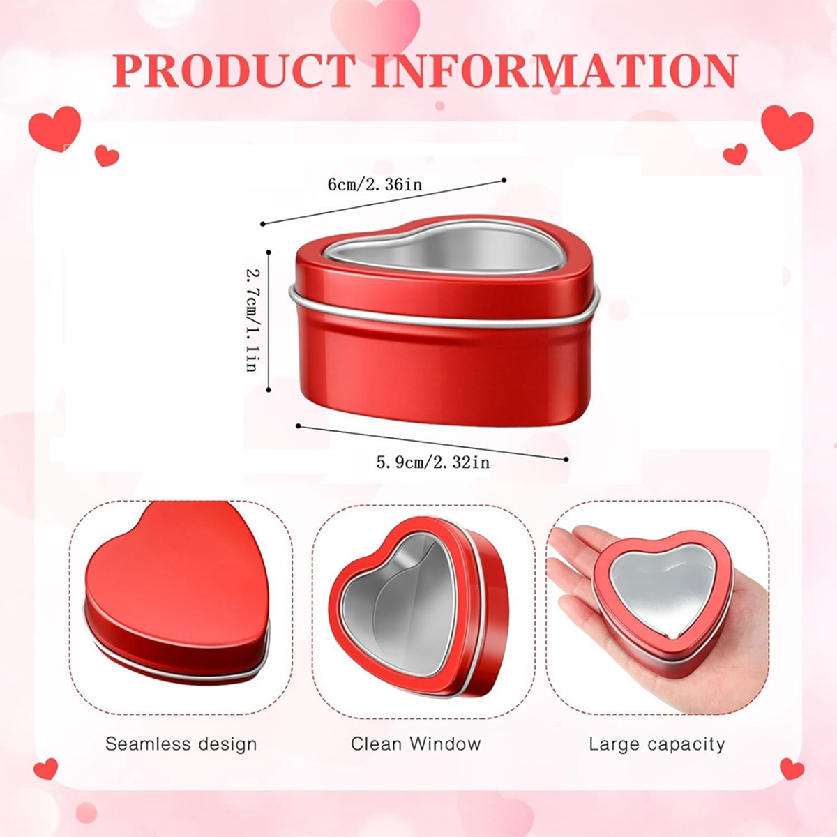 24Pcs 4Oz Heart Shaped Metal T – Metal Tin Lid 4Oz recenzja i cena