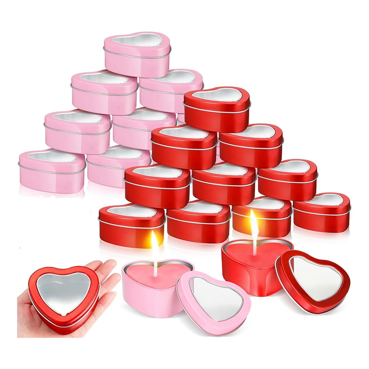 24Pcs 4Oz Heart Shaped Metal T – Metal Tin Lid 4Oz recenzja i cena