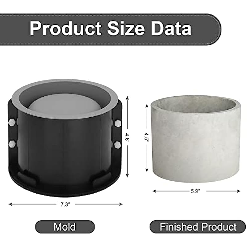 Large Round Flower Pot Cement  – Candle Supplies Jars recenzja i cena