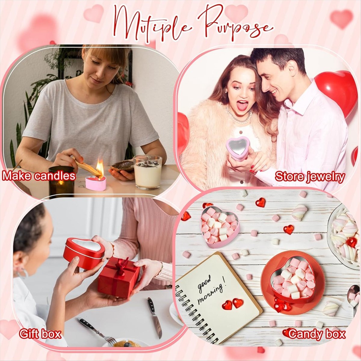A56K 24Pcs 4Oz Heart Shaped Me – Metal Tin Lid 4Oz recenzja i cena