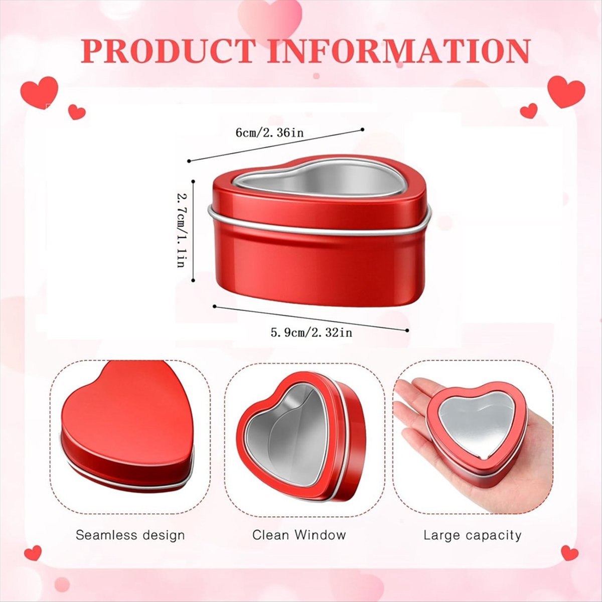 REST 24Pcs 4Oz Heart Shaped Me – Metal Tin Lid 4Oz recenzja i cena