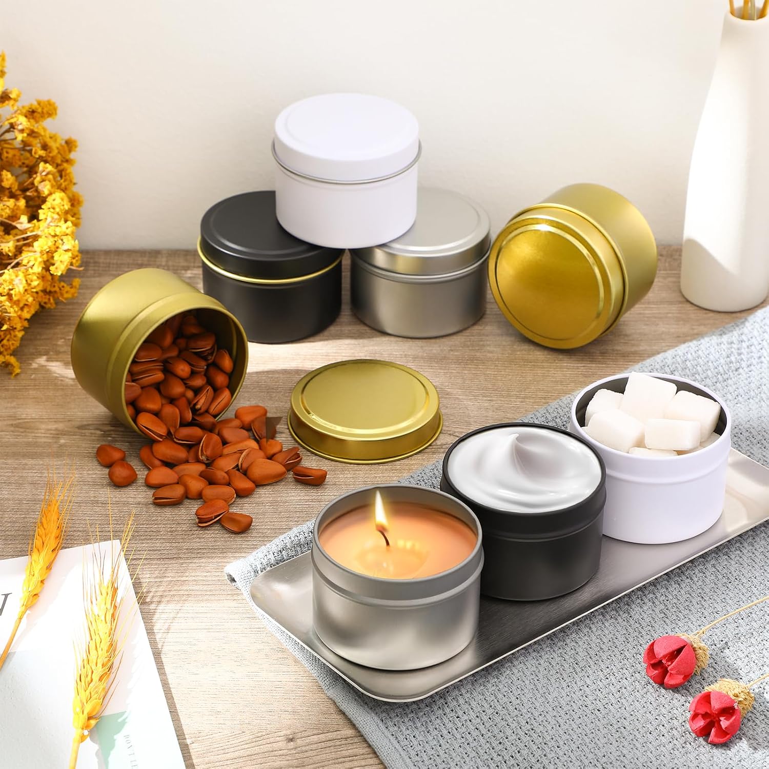 100 Pcs 4oz Candle Tins with L – Metal Tin Lid 4Oz recenzja i cena
