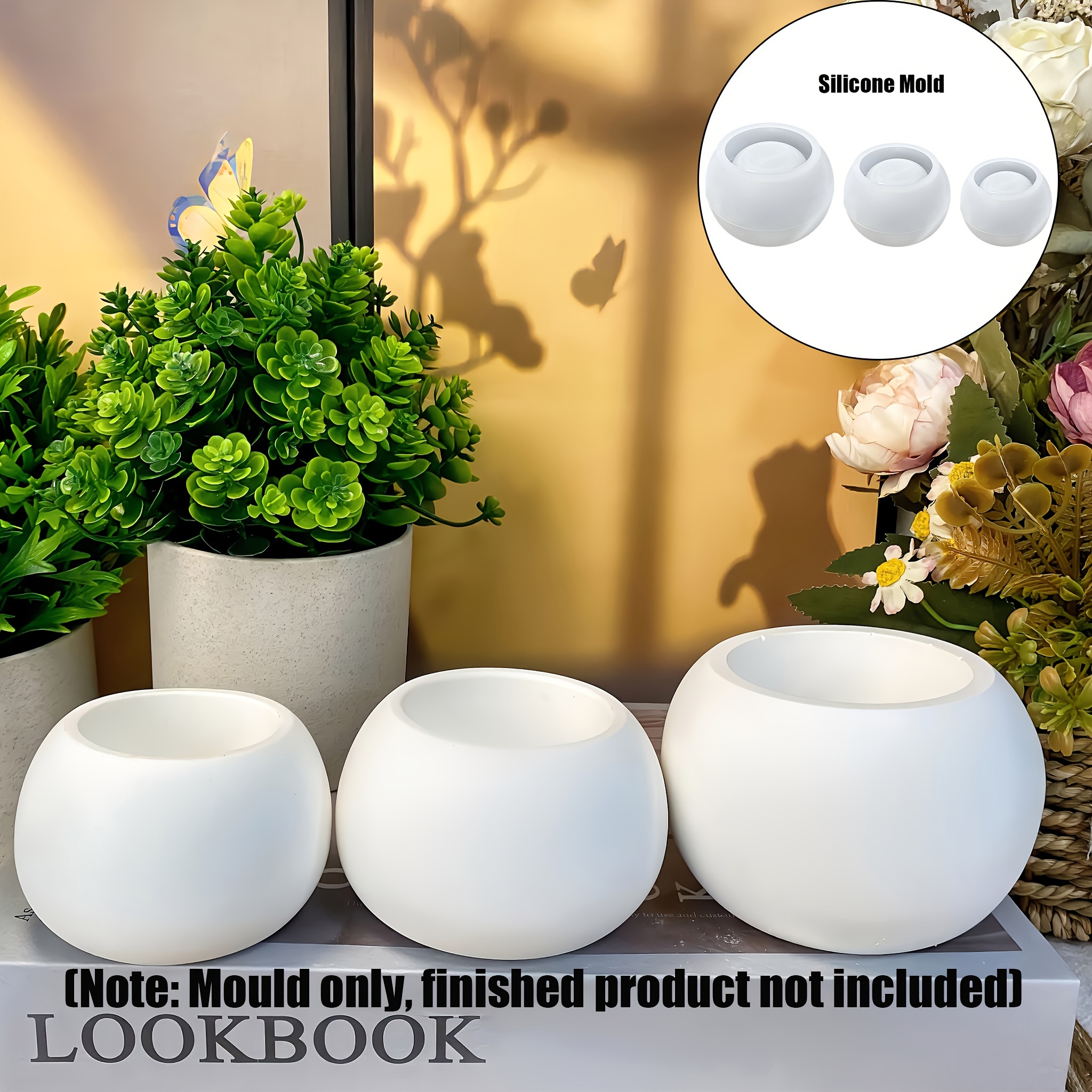 3pcs-Round Flower Pot Silicone – Candle Supplies Jars recenzja i cena