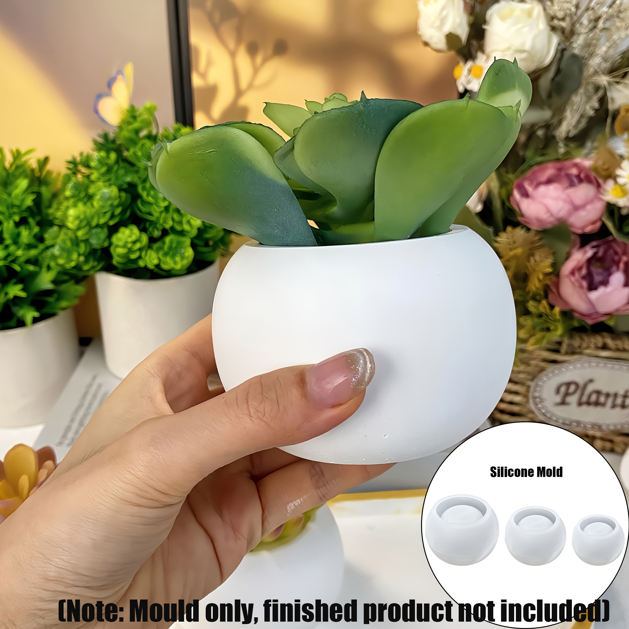 3pcs-Round Flower Pot Silicone – Candle Supplies Jars recenzja i cena